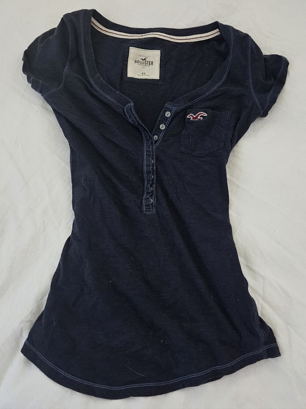 2000s Hollister Navy Henley